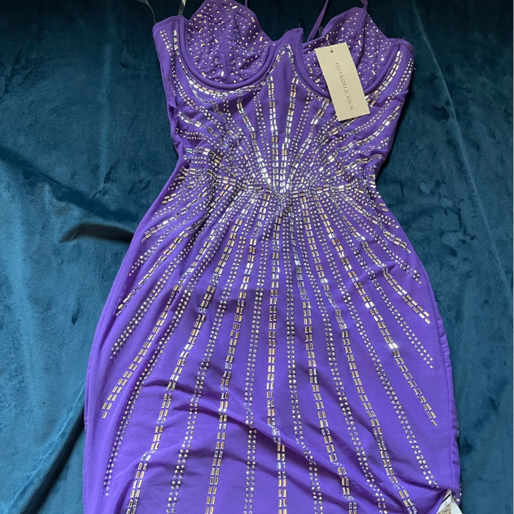 Hot & Delicious Purple Asymmetrical Bodycon Dress